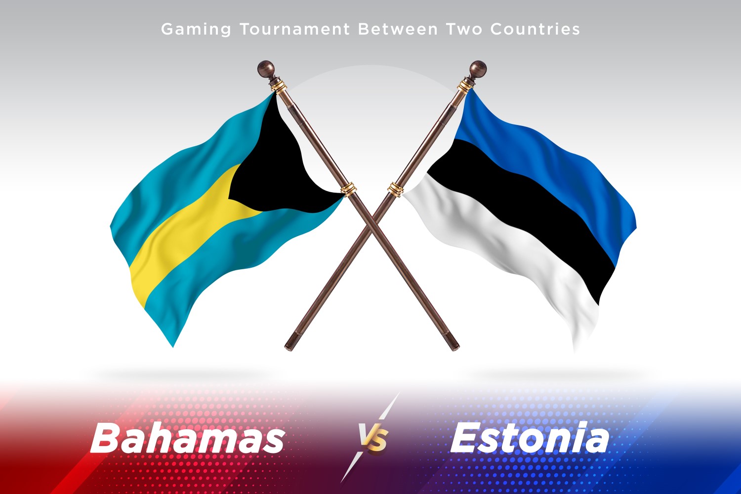 Bahamas versus Estonia Two Flags