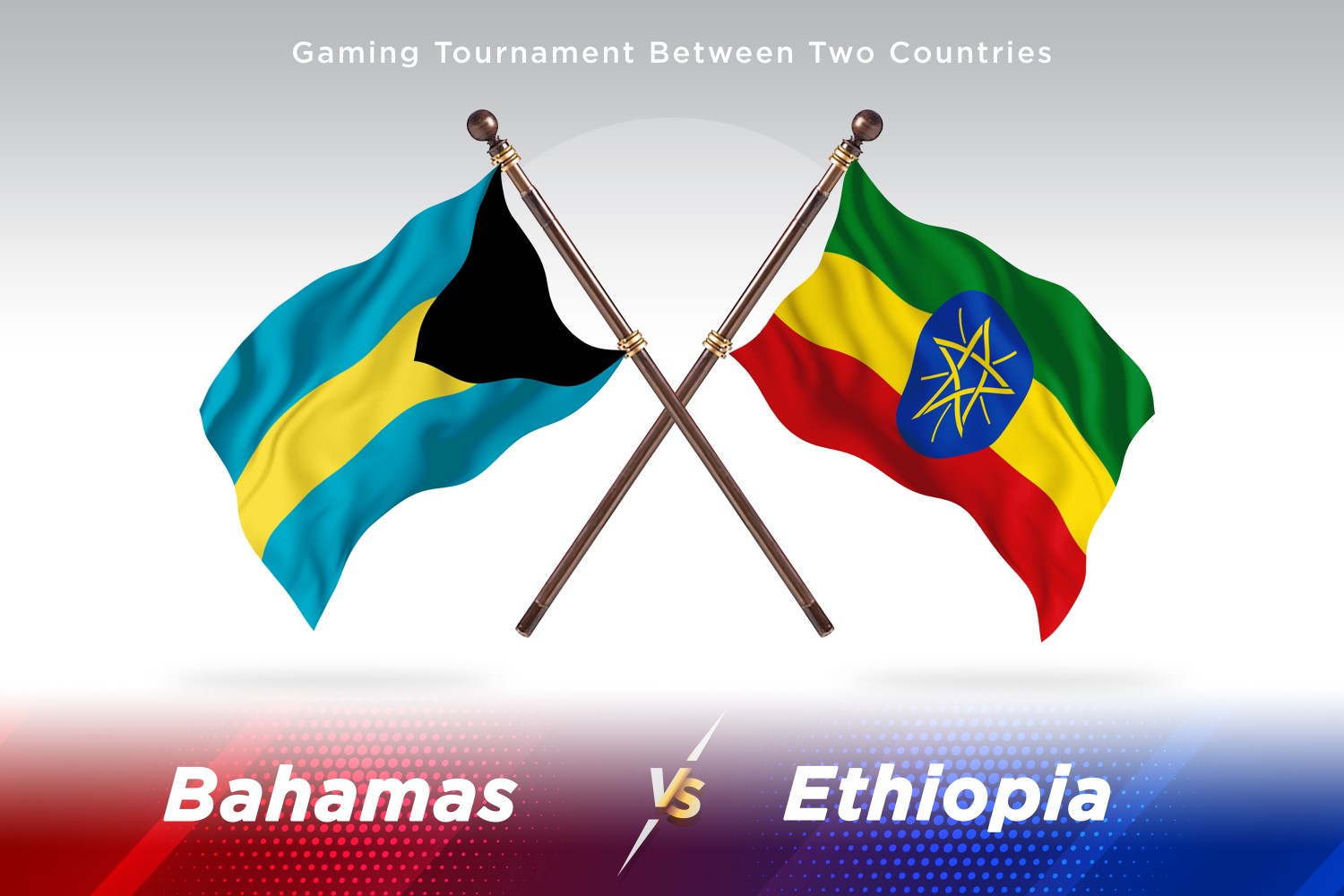 Bahamas versus Ethiopia Two Flags