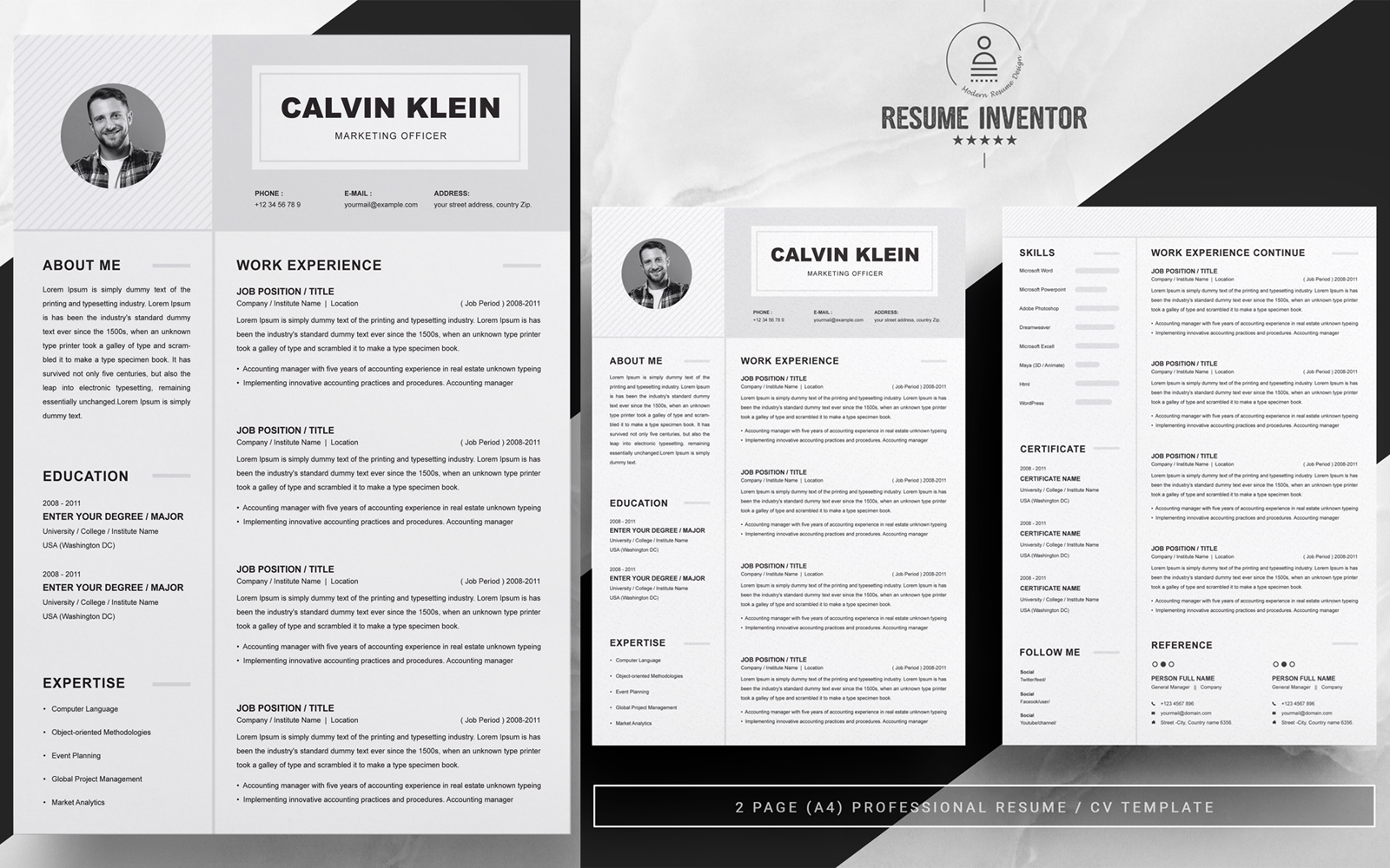 Calvin Klein / Resume Template