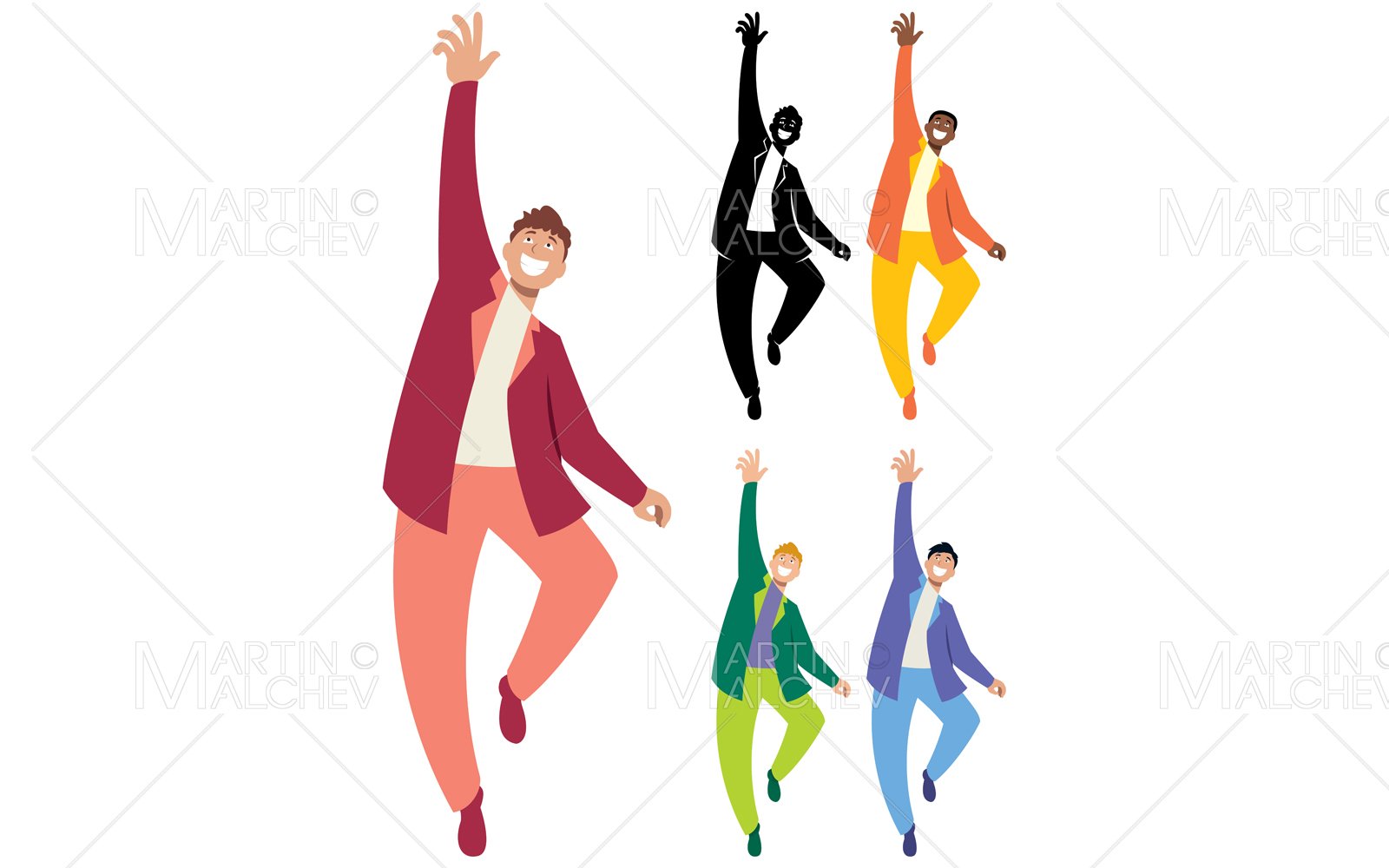 Man Reaching Up Vector Illustration