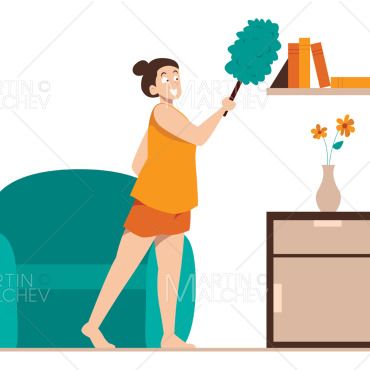 Wife Cleaning Illustrations Templates 198926