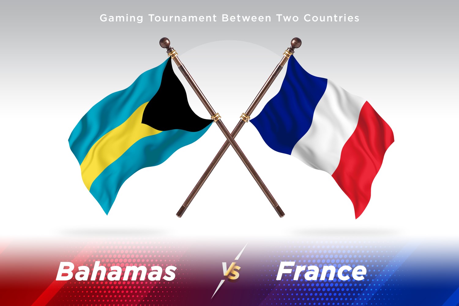 Bahamas versus France Two Flags