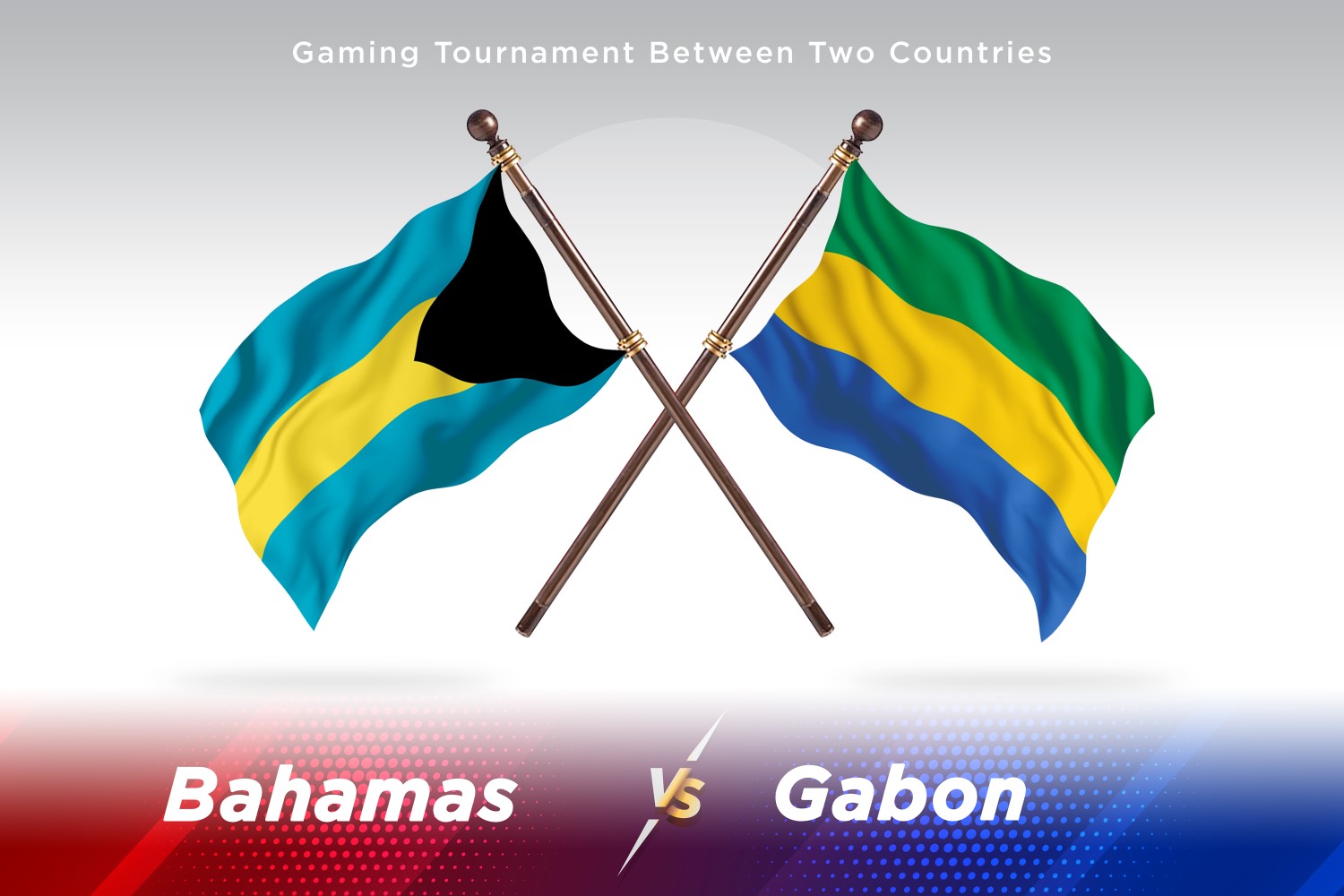 Bahamas versus Gabon Two Flags