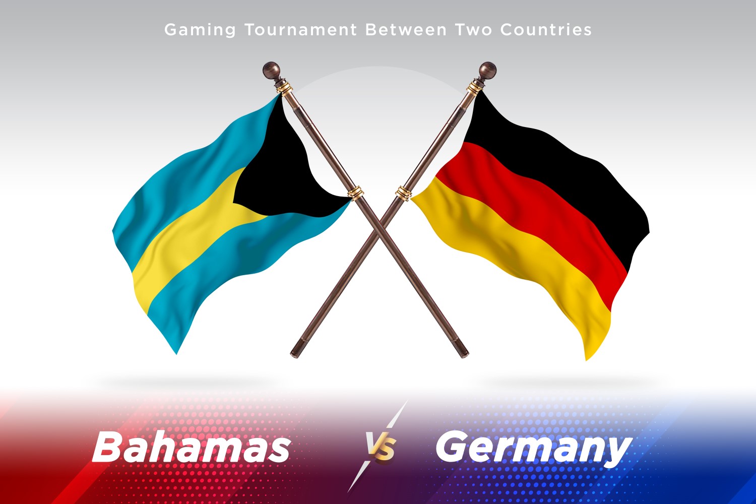 Bahamas versus Germany Two Flags