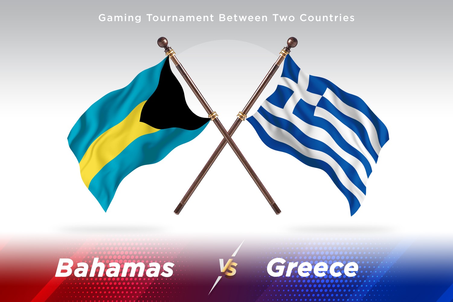 Bahamas versus Greece Two Flags