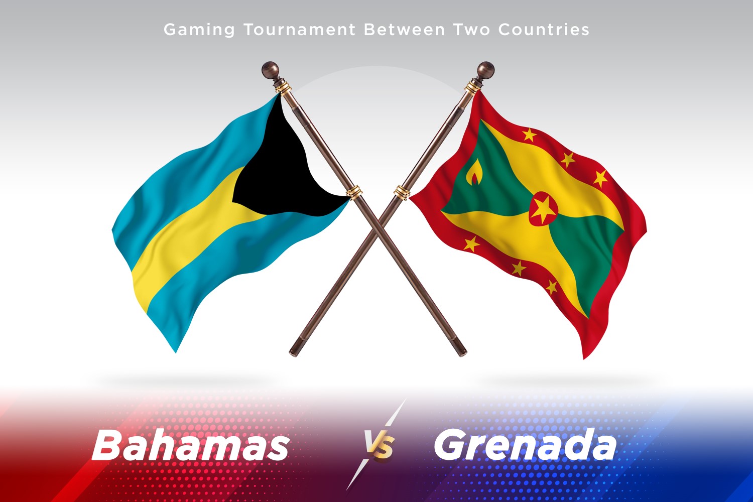 Bahamas versus Grenada Two Flags