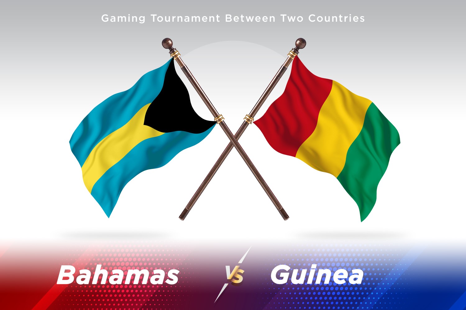 Bahamas versus guinea Two Flags