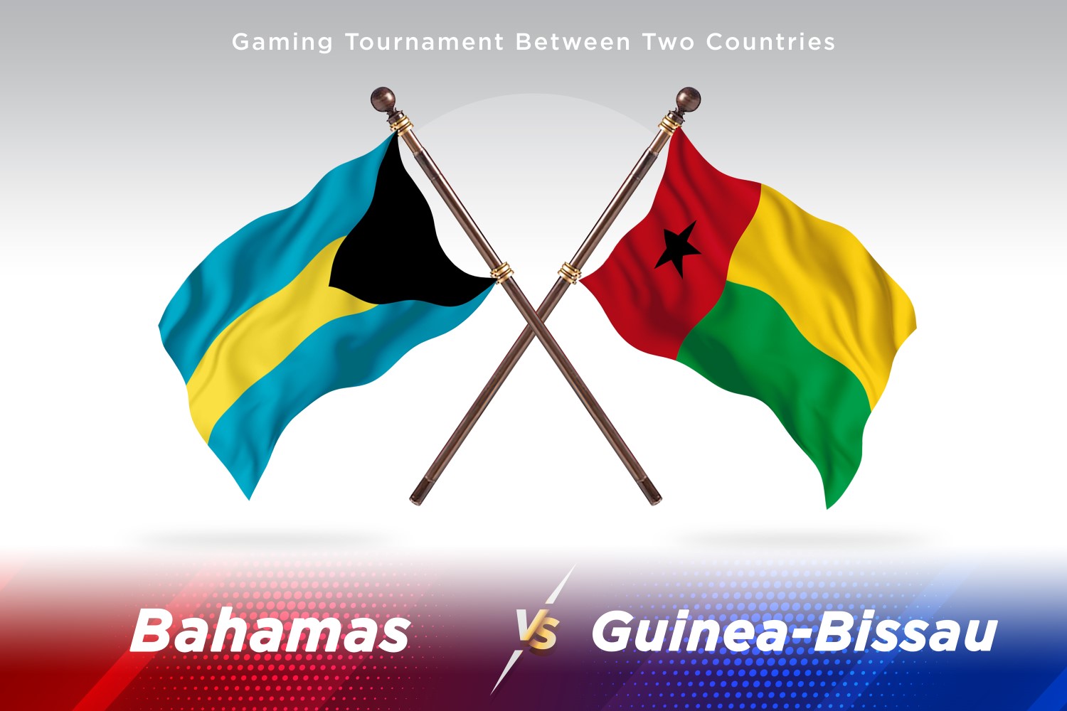 Bahamas versus Guinea-Bissau Two Flags