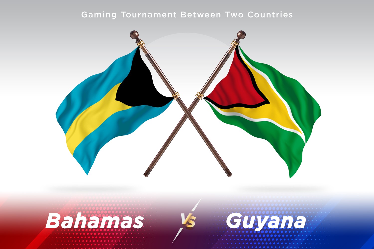 Bahamas versus Guyana Two Flags