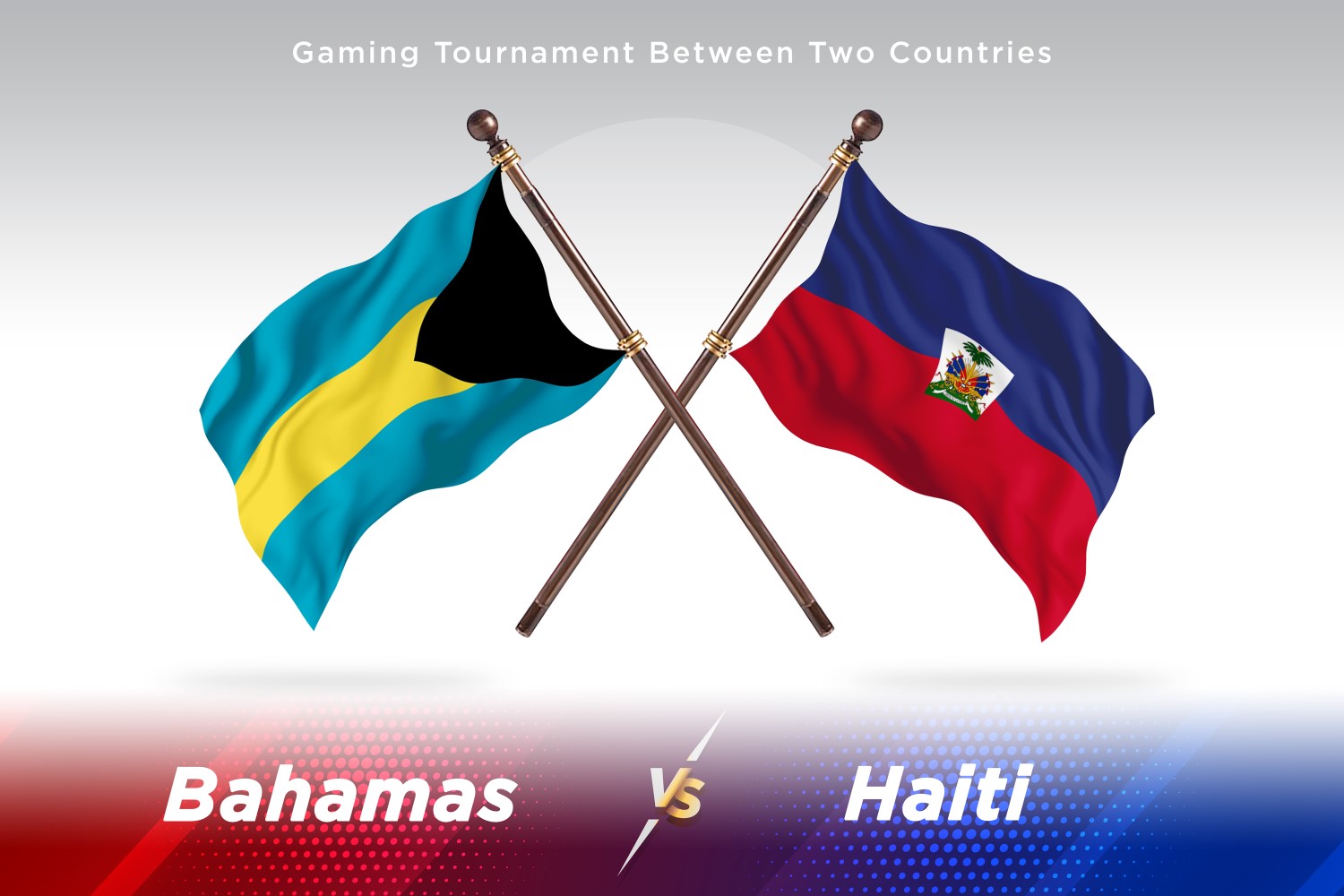 Bahamas versus Haiti Two Flags