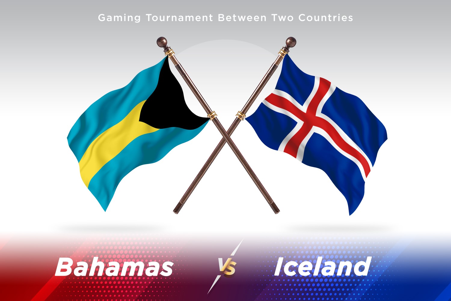 Bahamas versus Iceland Two Flags