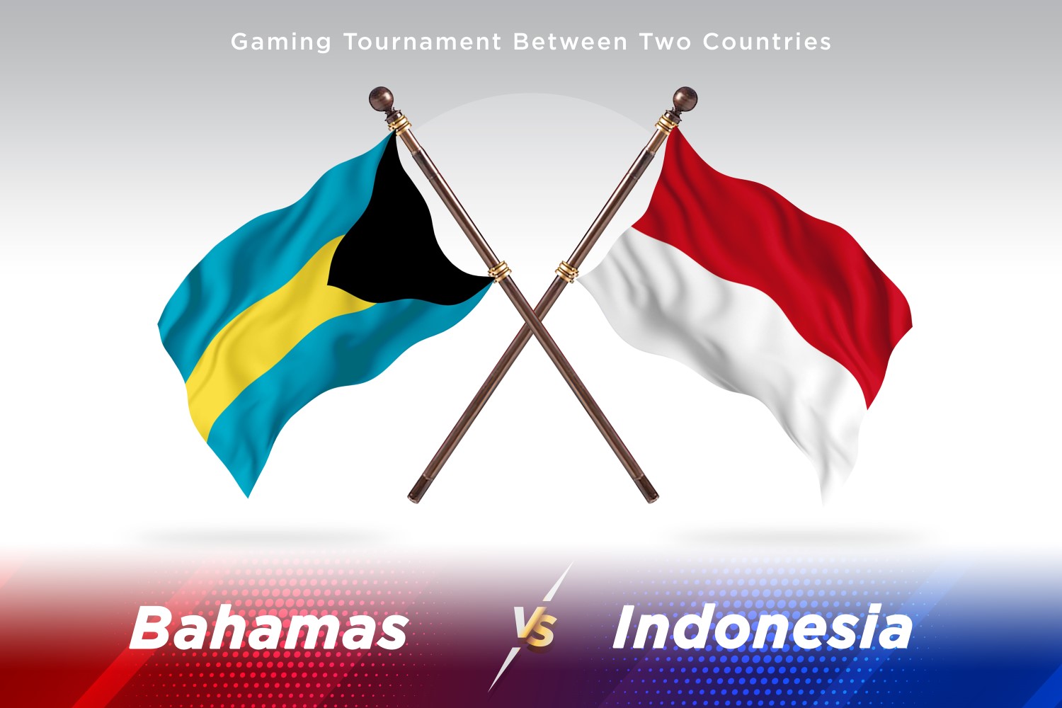 Bahamas versus Indonesia Two Flags