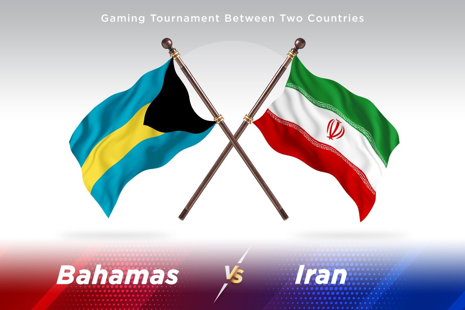 Bahamas versus Iran Two Flags