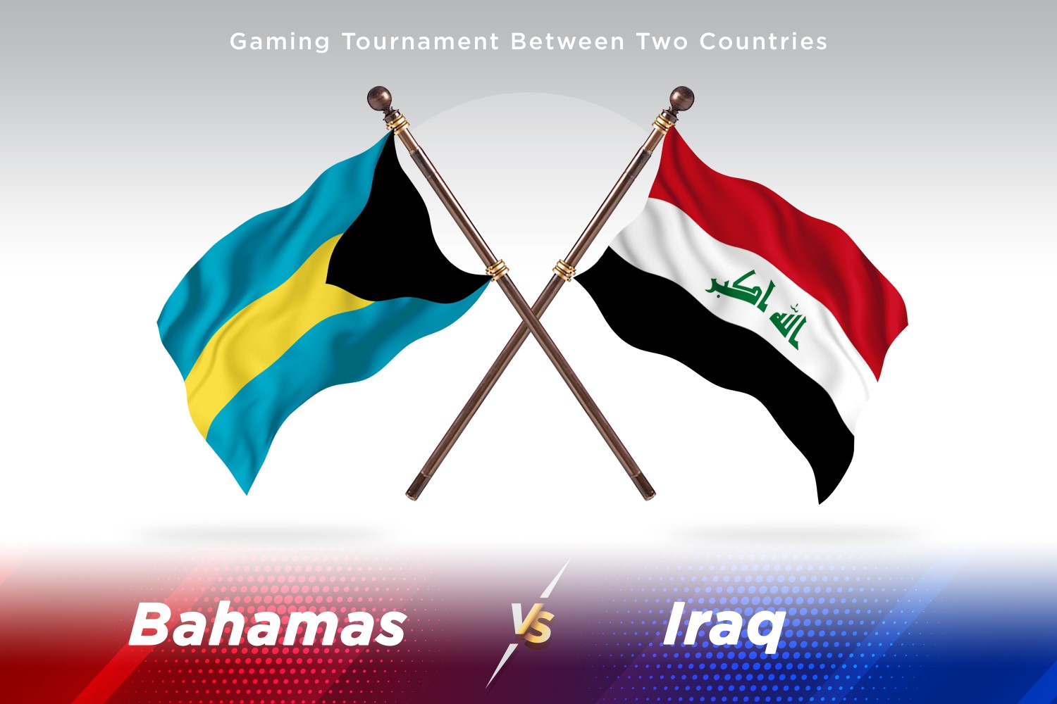 Bahamas versus Iraq Two Flags