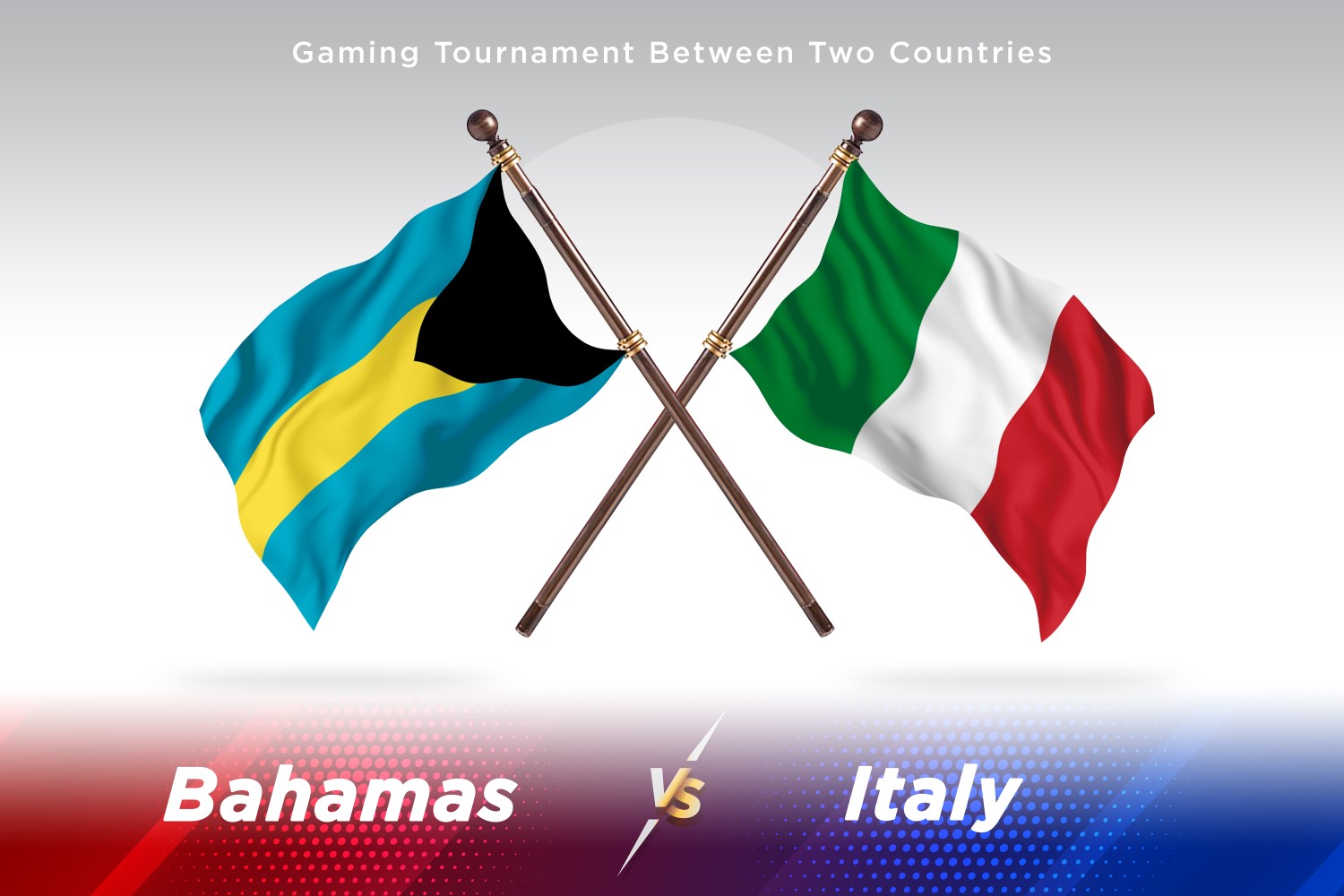 Bahamas versus Italy Two Flags