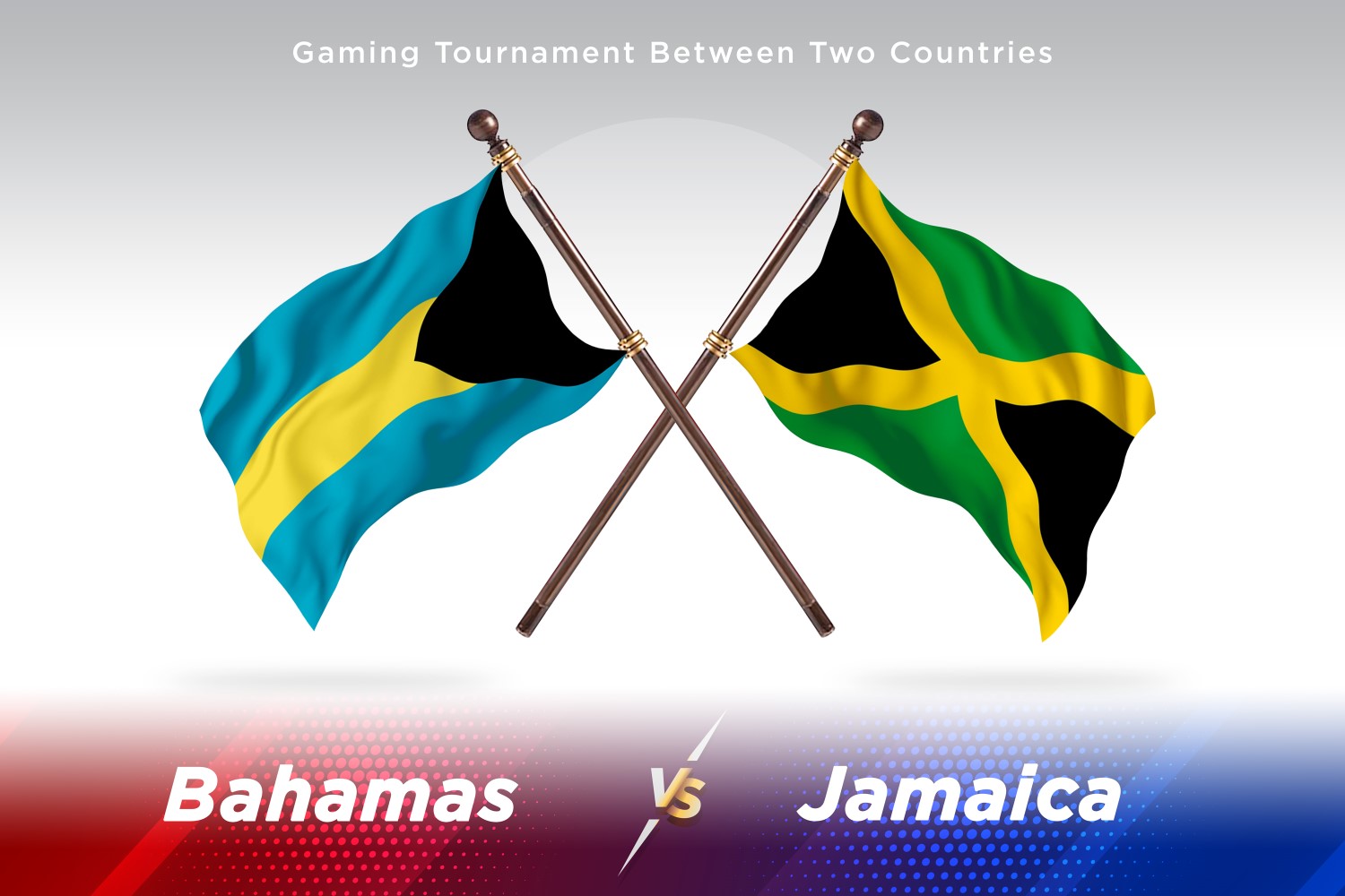 Bahamas versus Jamaica Two Flags