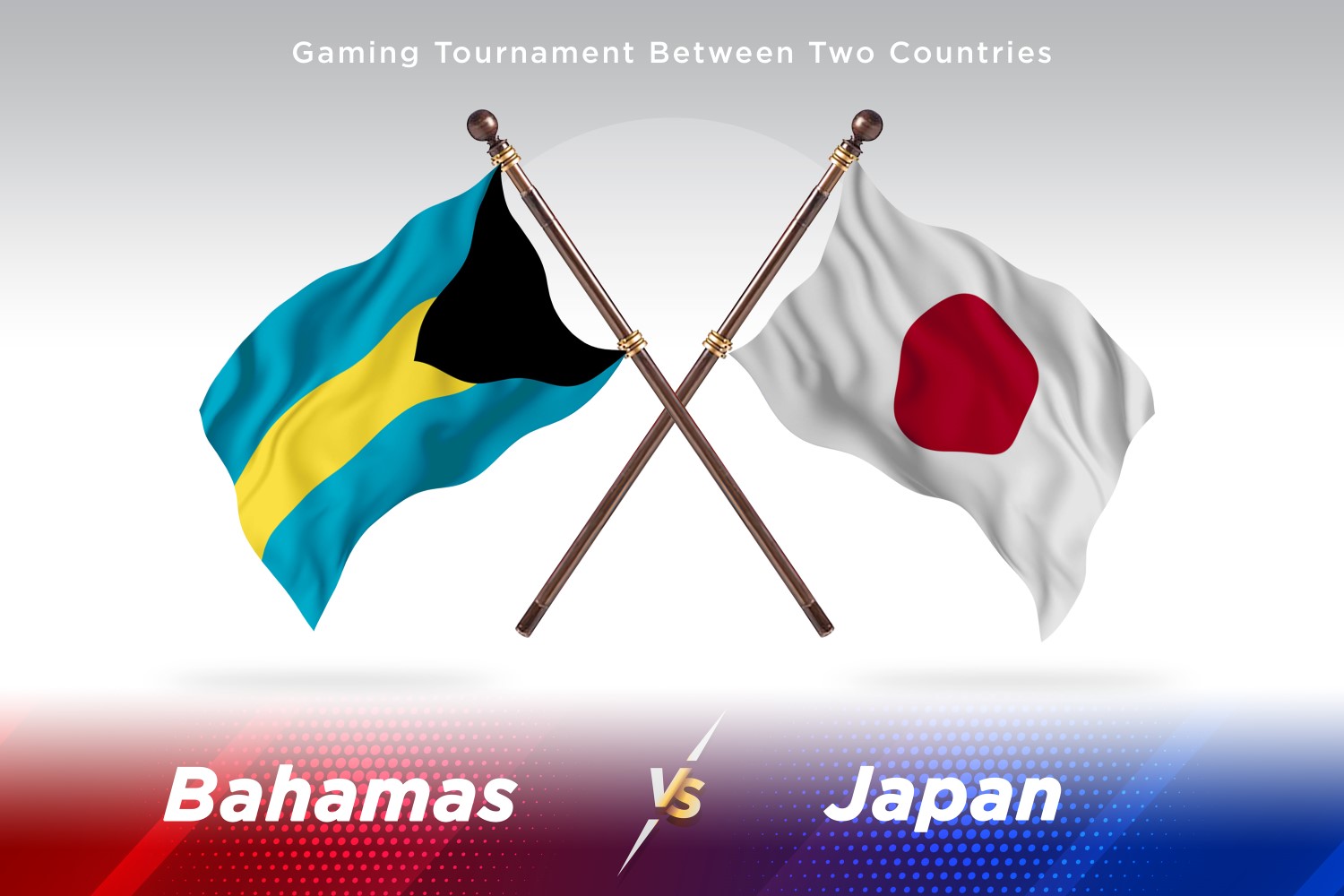 Bahamas versus japan Two Flags