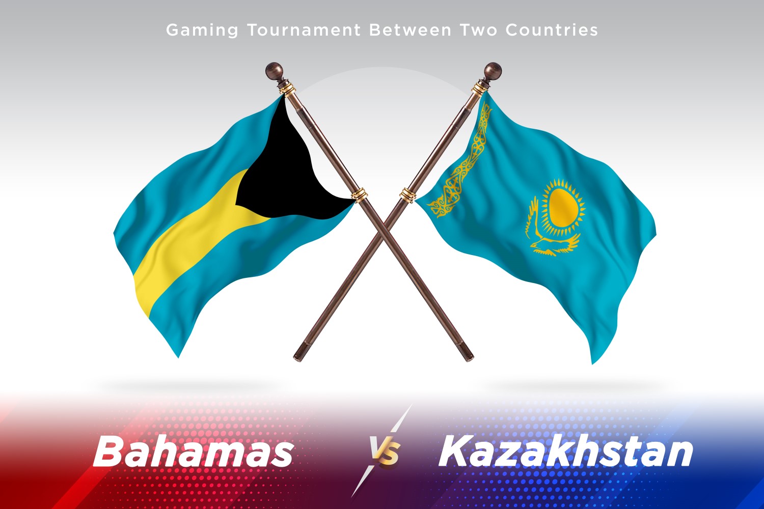 Bahamas versus Kazakhstan Two Flags