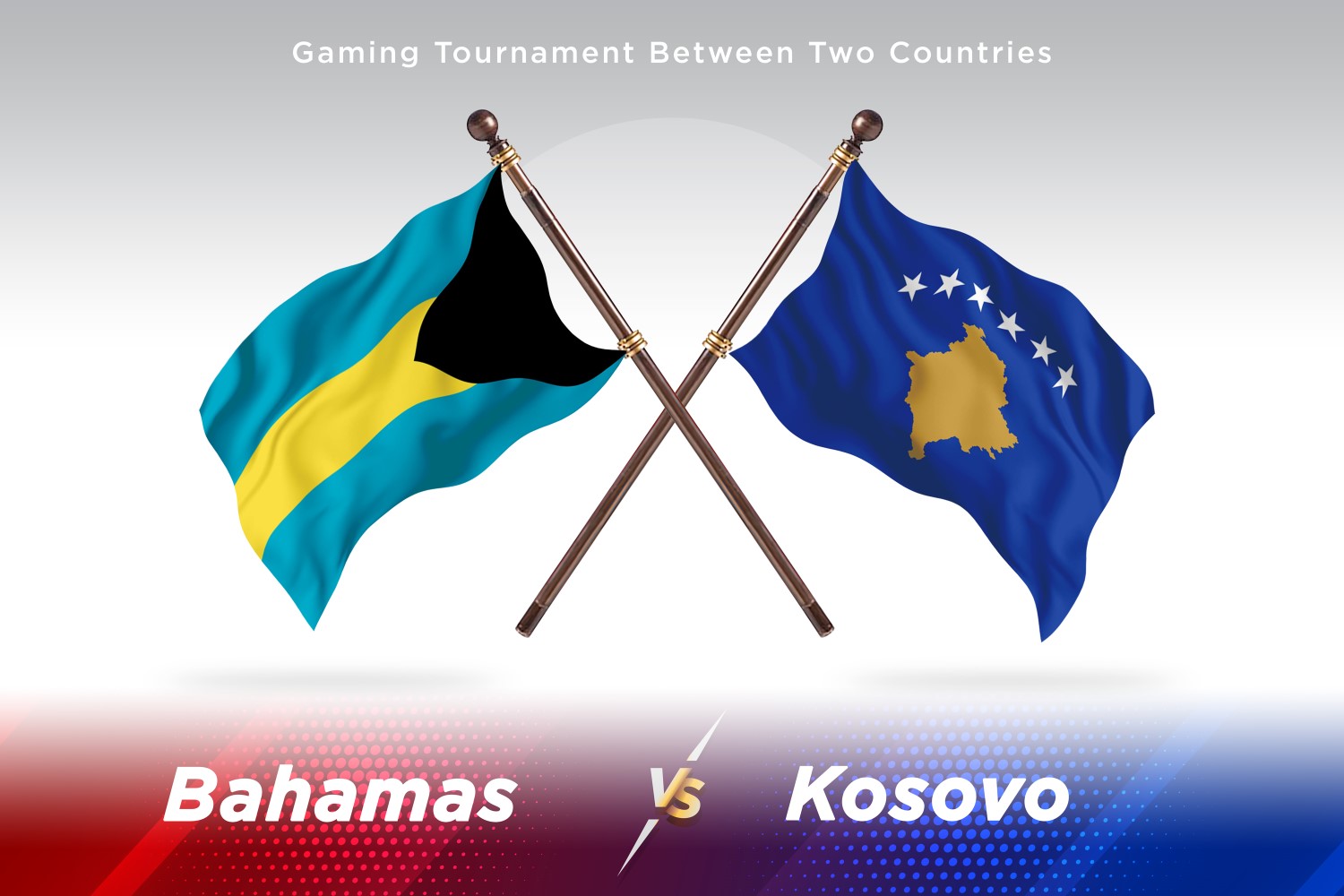 Bahamas versus Kosovo Two Flags