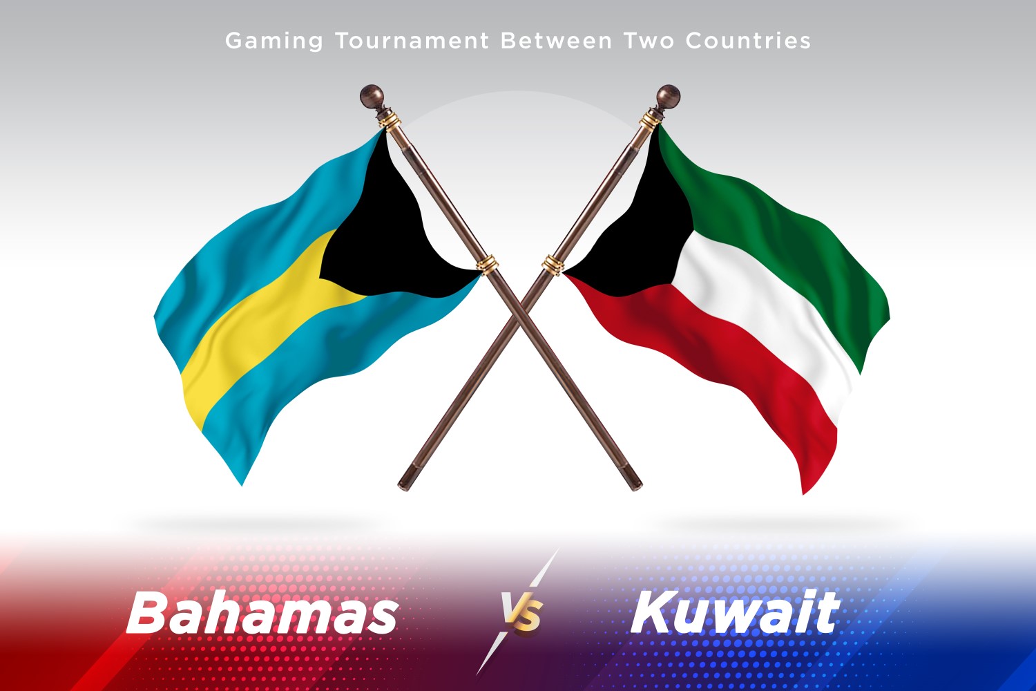 Bahamas versus Kuwait Two Flags