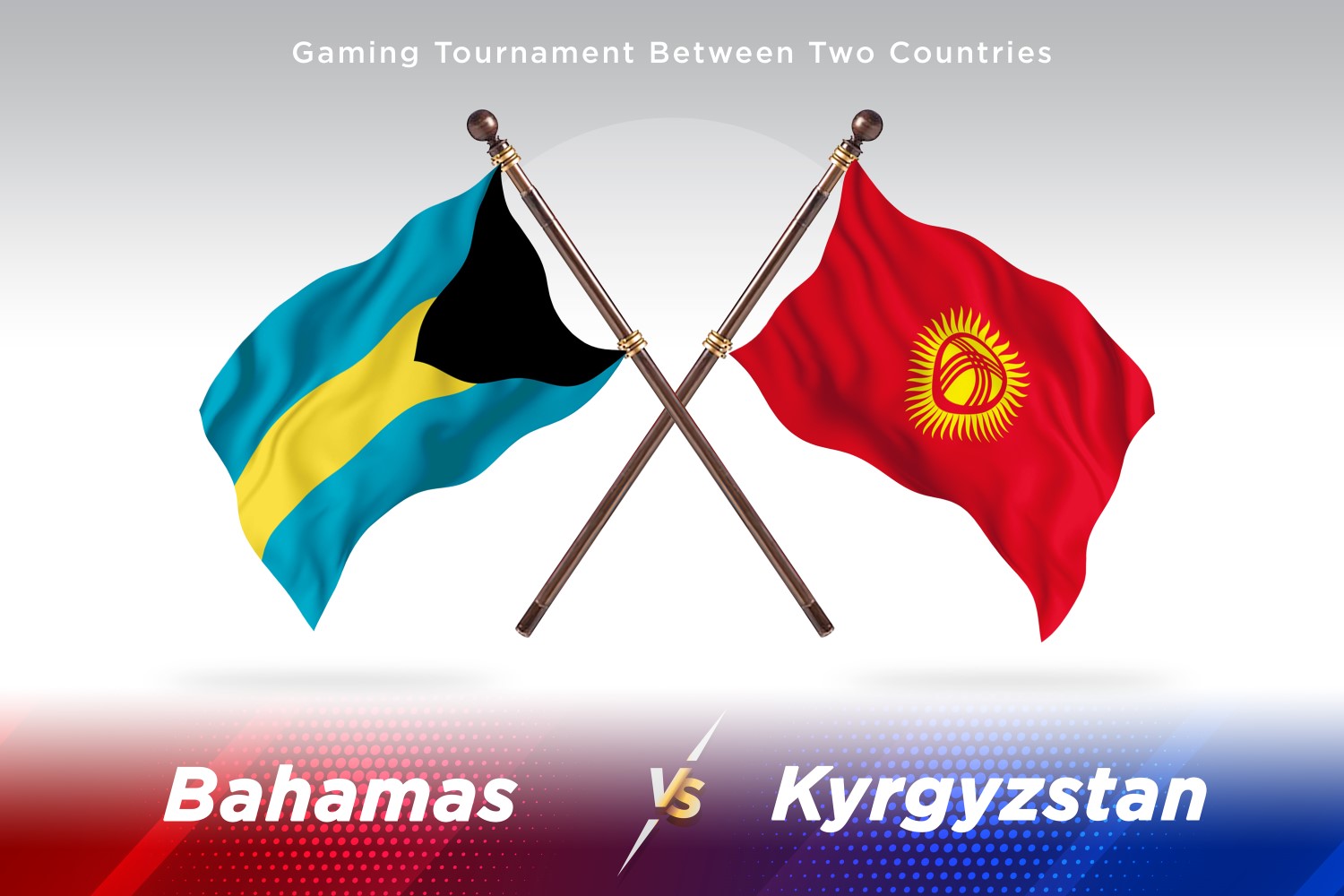 Bahamas versus Kyrgyzstan Two Flags