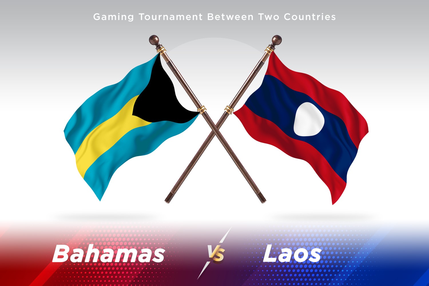 Bahamas versus Laos Two Flags