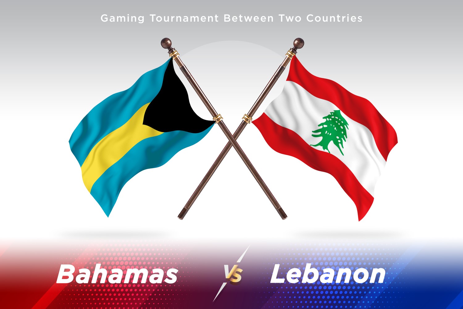 Bahamas versus Lebanon Two Flags