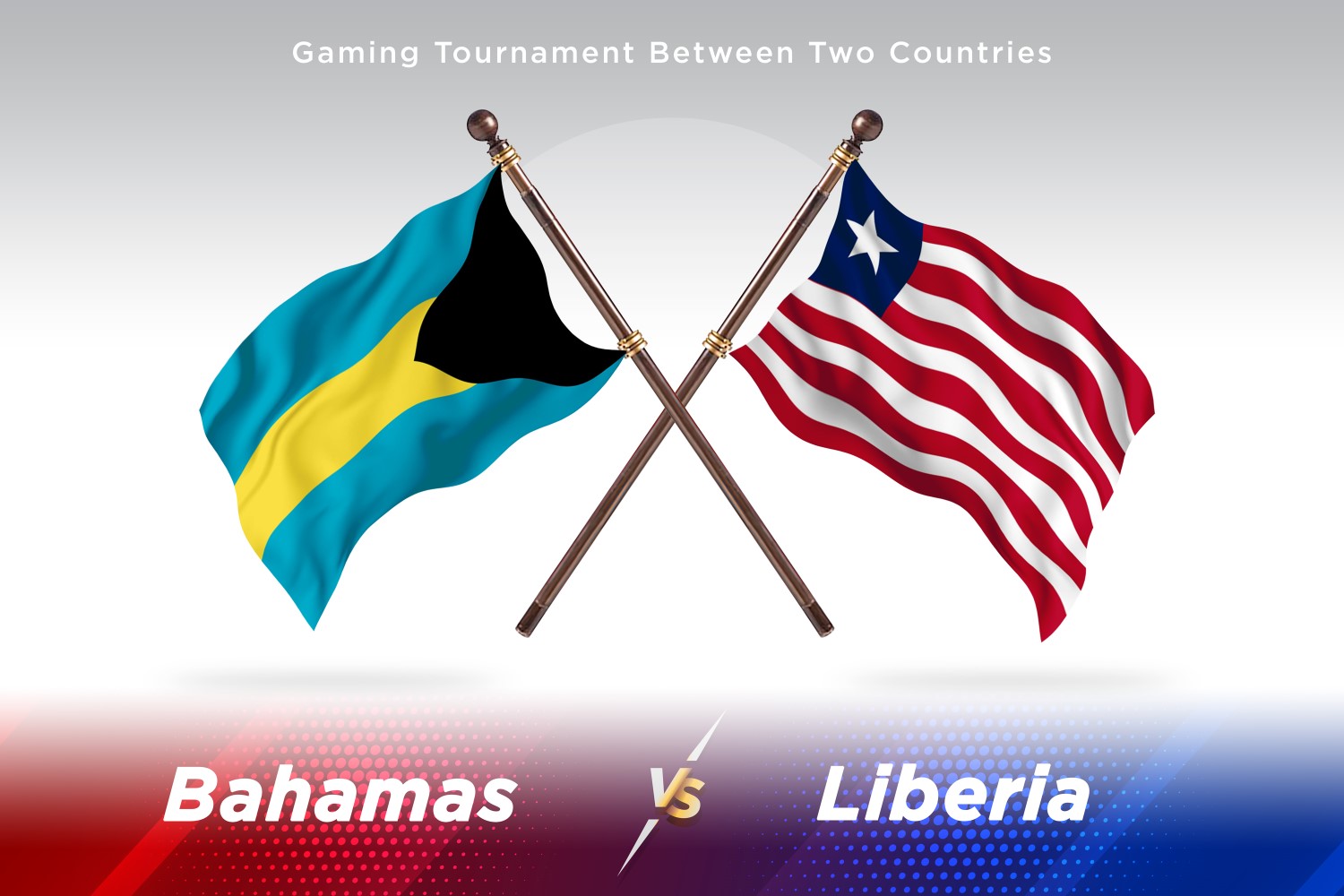 Bahamas versus Liberia Two Flags