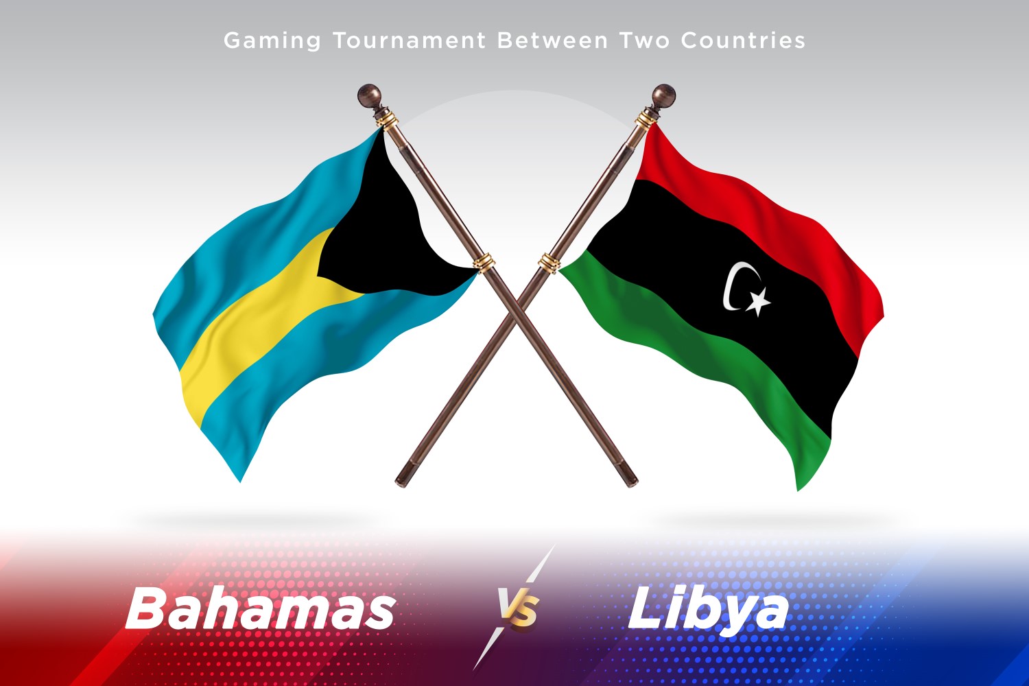 Bahamas versus Libya Two Flags