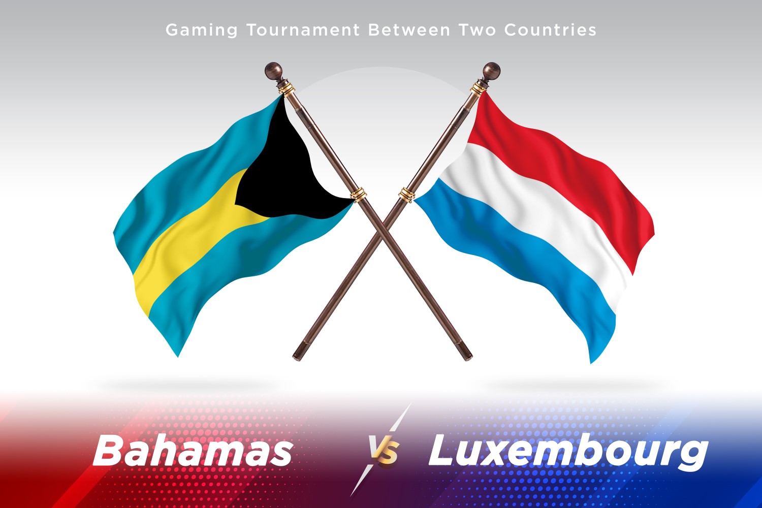 Bahamas versus Luxembourg Two Flags