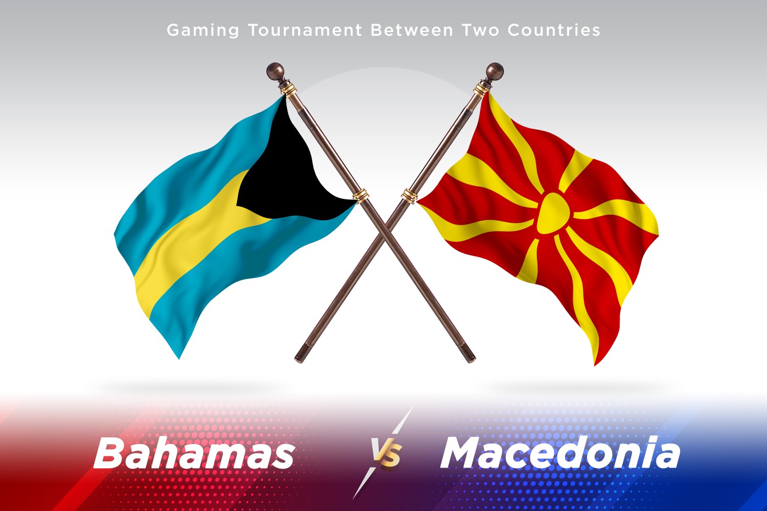 Bahamas versus Macedonia Two Flags