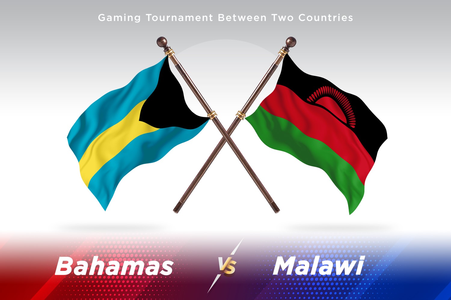 Bahamas versus Malawi Two Flags