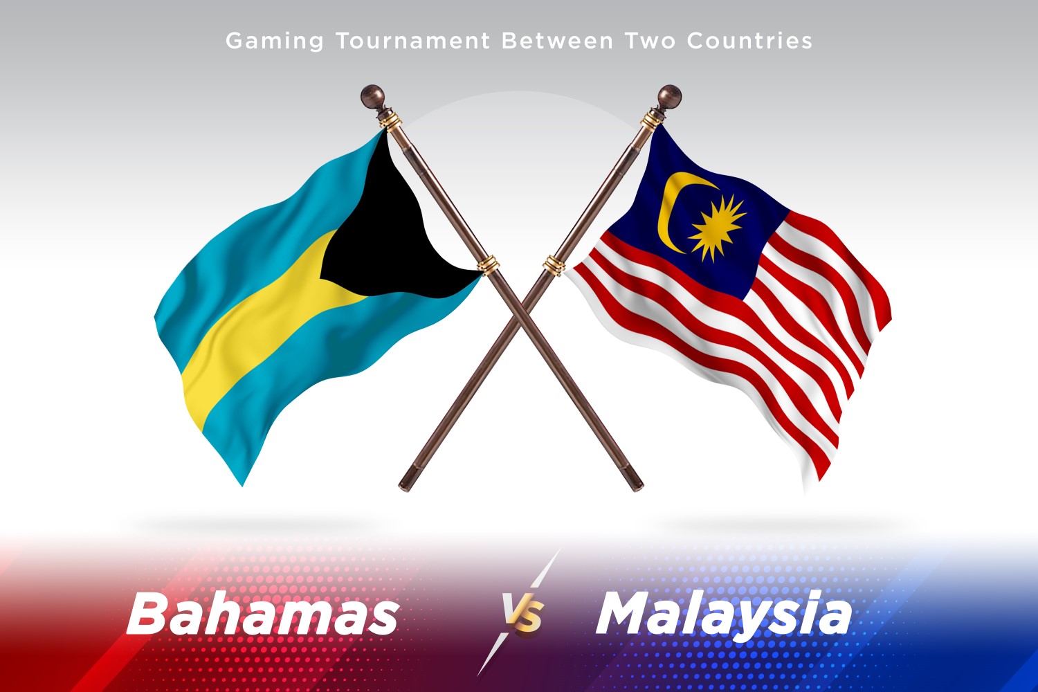 Bahamas versus Malaysia Two Flags