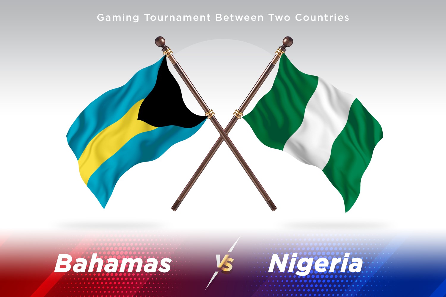 Bahamas versus Mauritania Two Flags