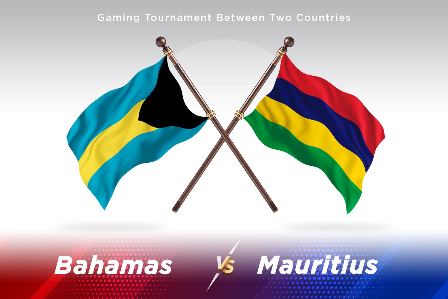 Bahamas versus Mauritius Two Flags