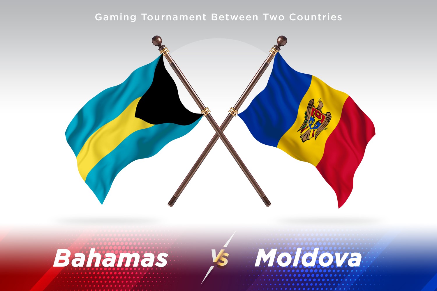 Bahamas versus Moldova Two Flags