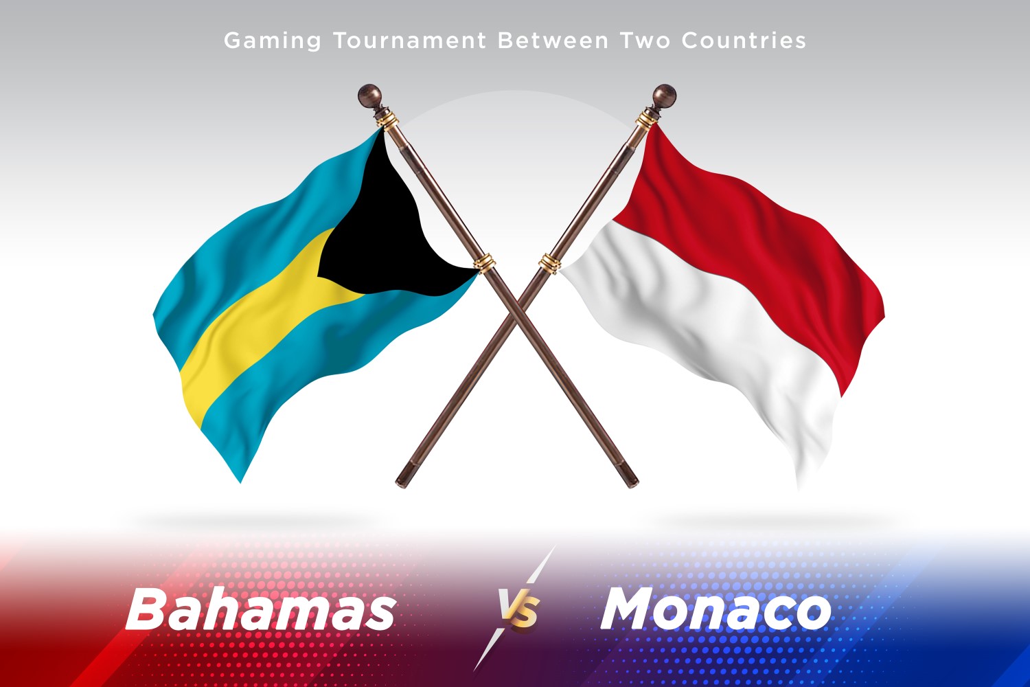 Bahamas versus Monaco Two Flags