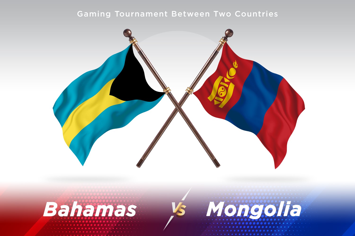 Bahamas versus Mongolia Two Flags