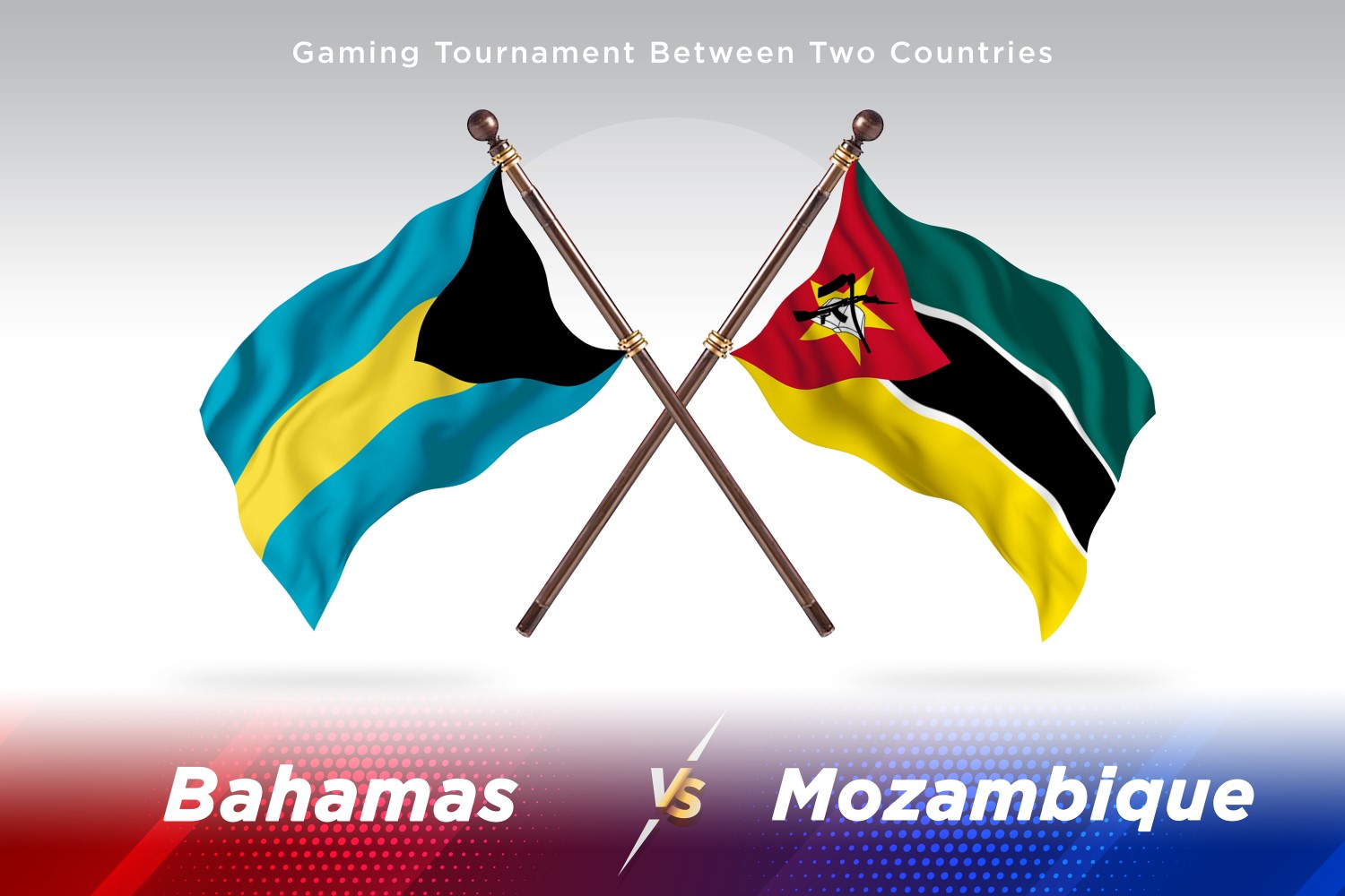 Bahamas versus Mozambique Two Flags