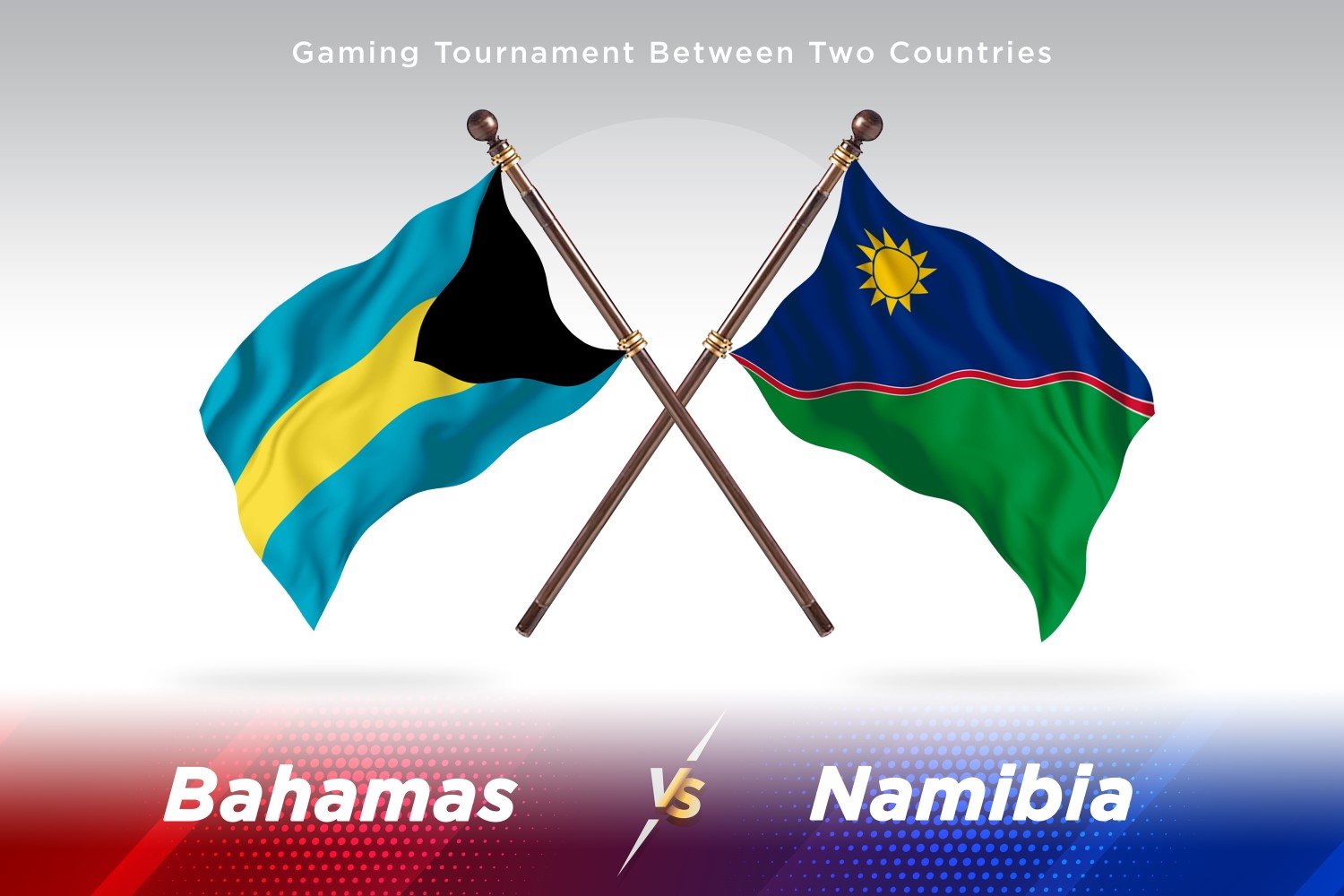 Bahamas versus Namibia Two Flags