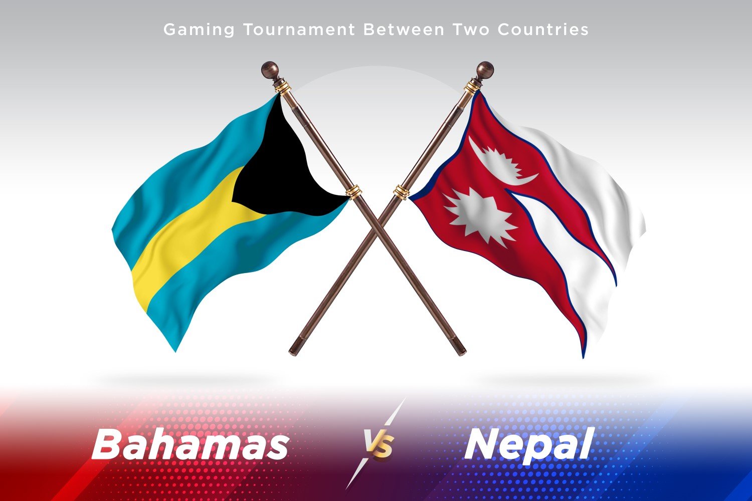 Bahamas versus Nepal Two Flags