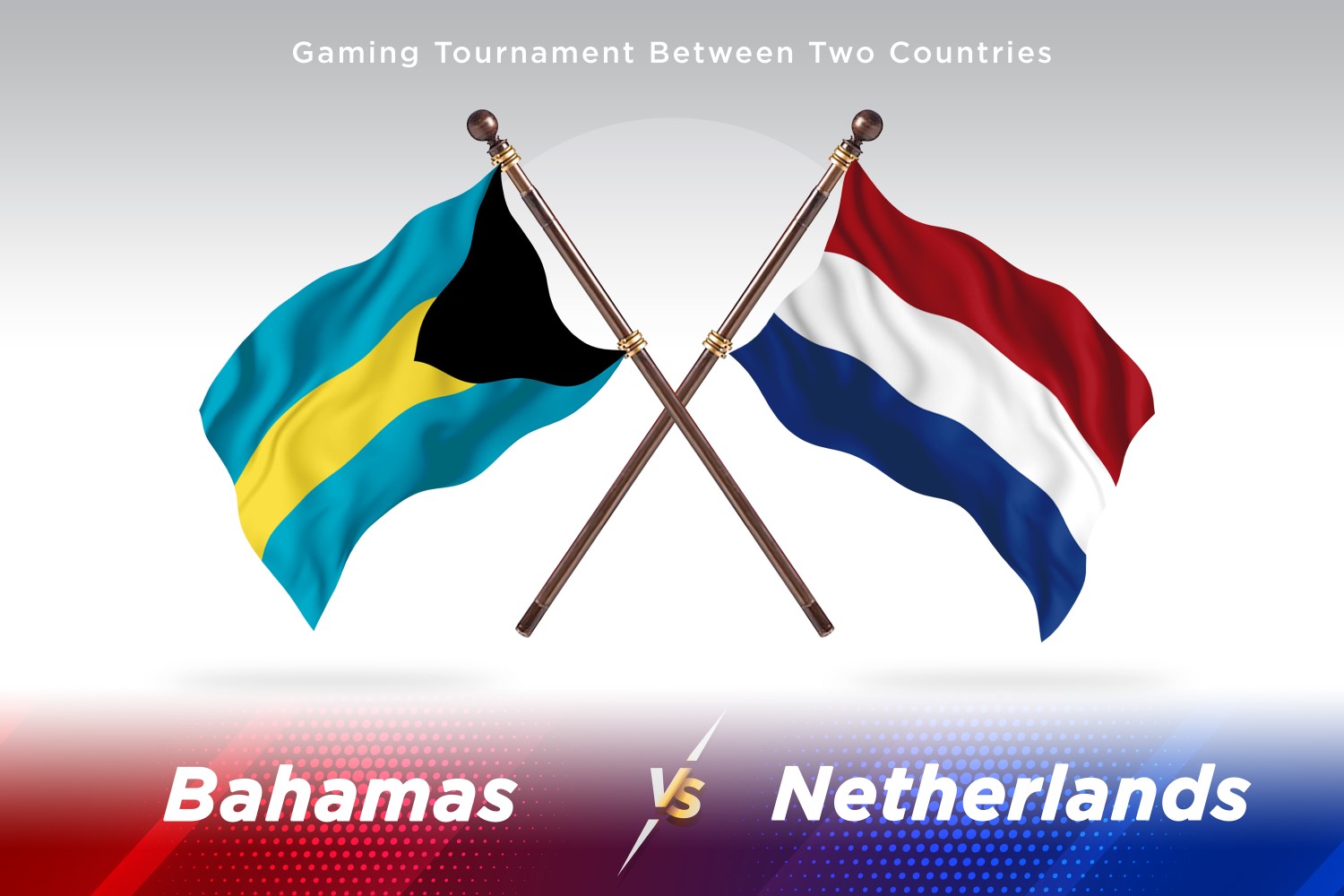 Bahamas versus Netherlands Two Flags