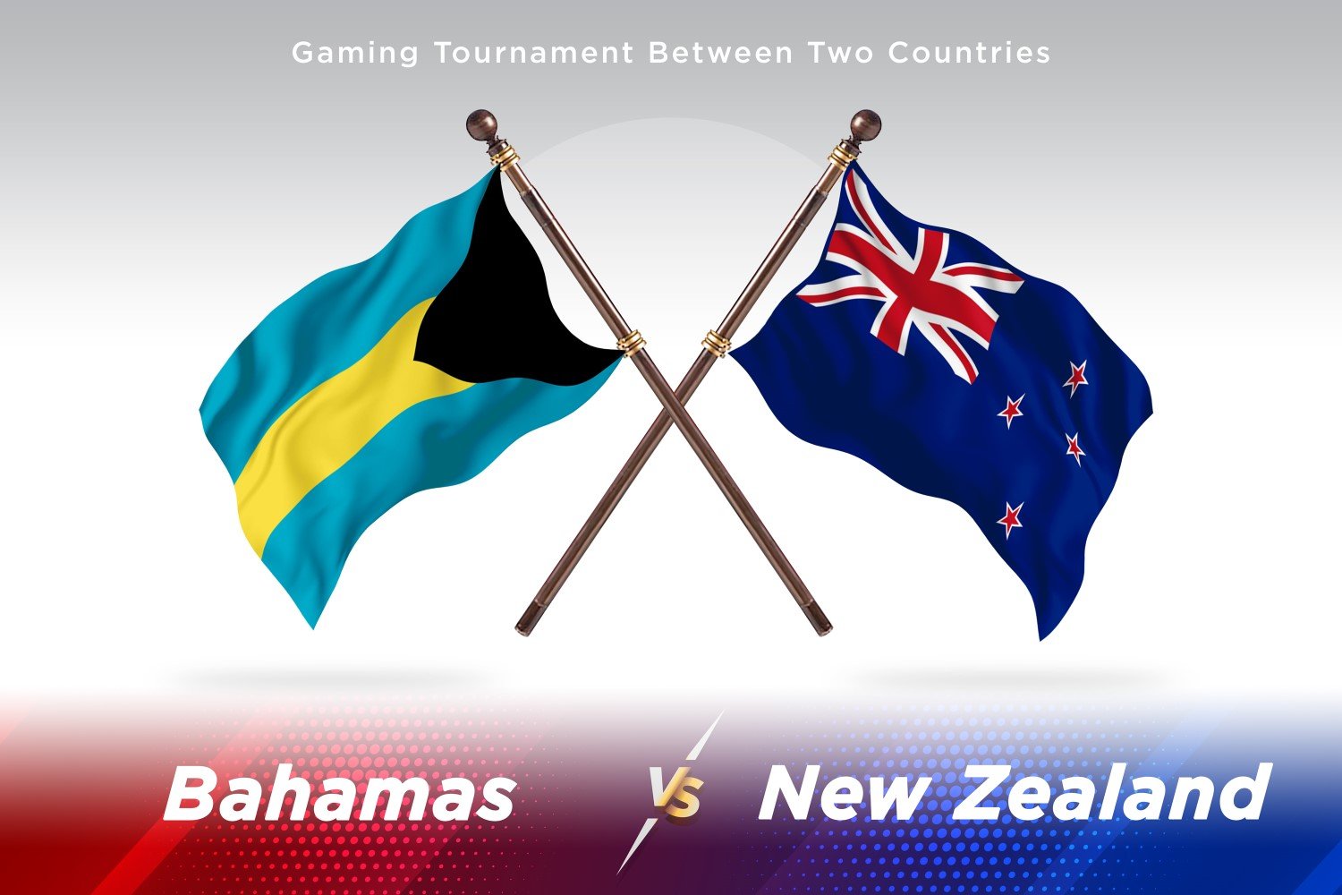 Bahamas versus new Zealand Two Flags