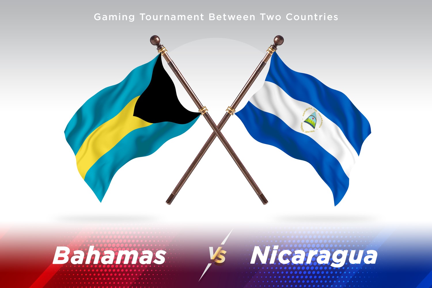 Bahamas versus Nicaragua Two Flags