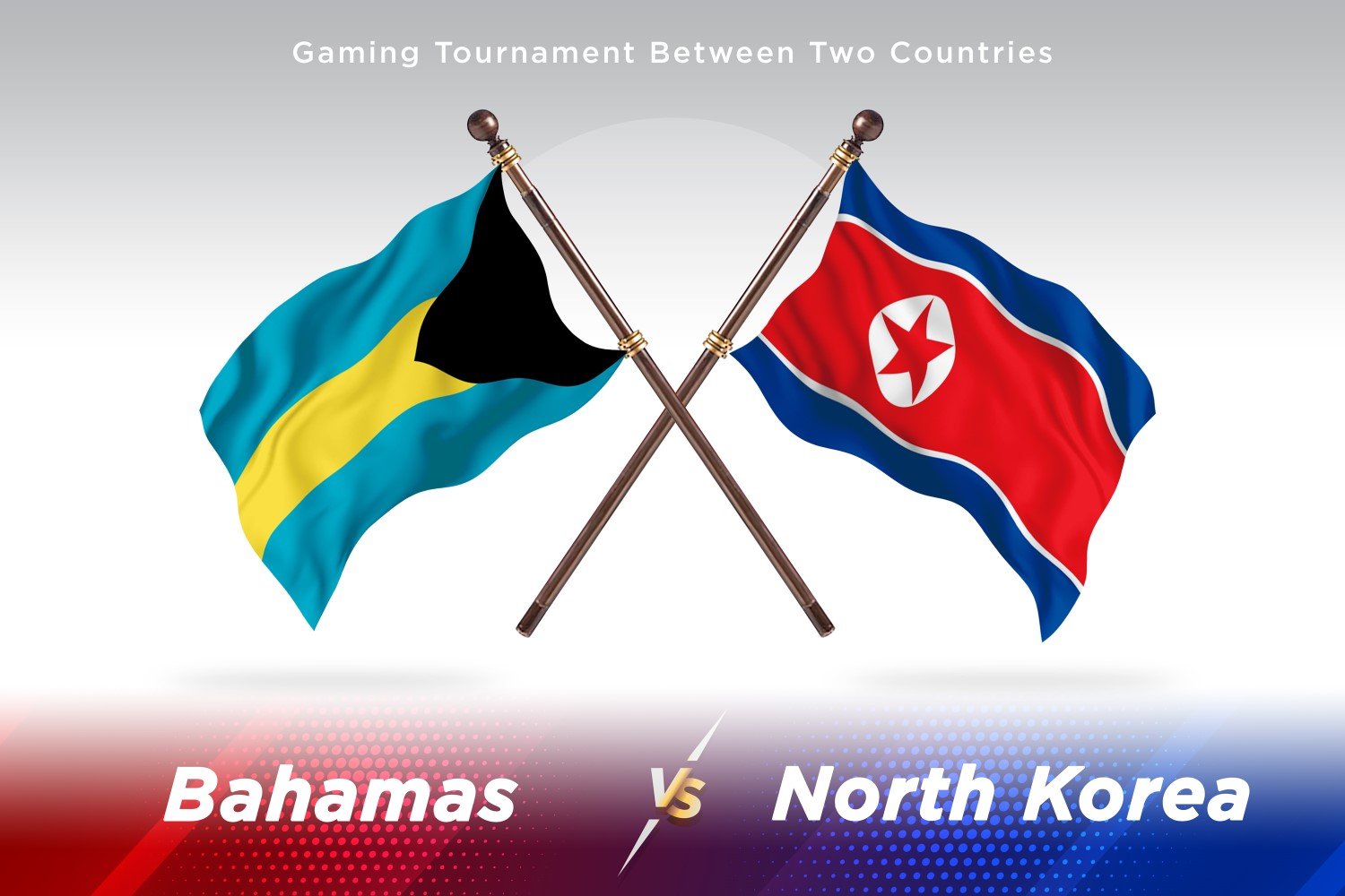 Bahamas versus north Korea Two Flags