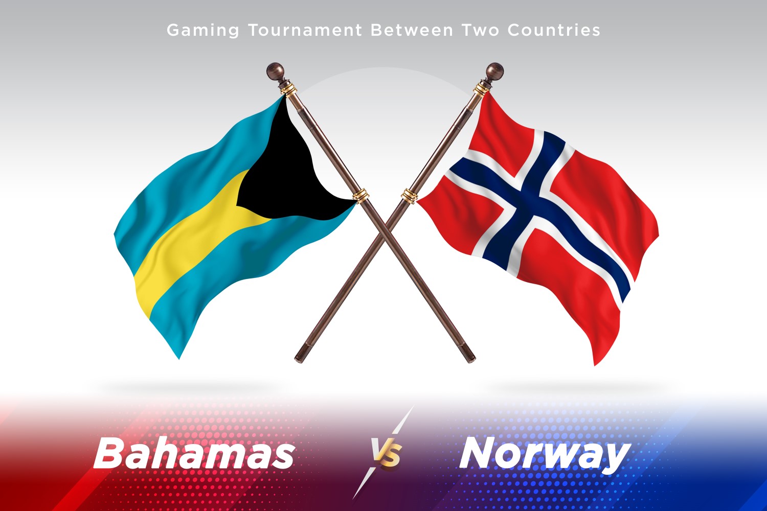 Bahamas versus Norway Two Flags