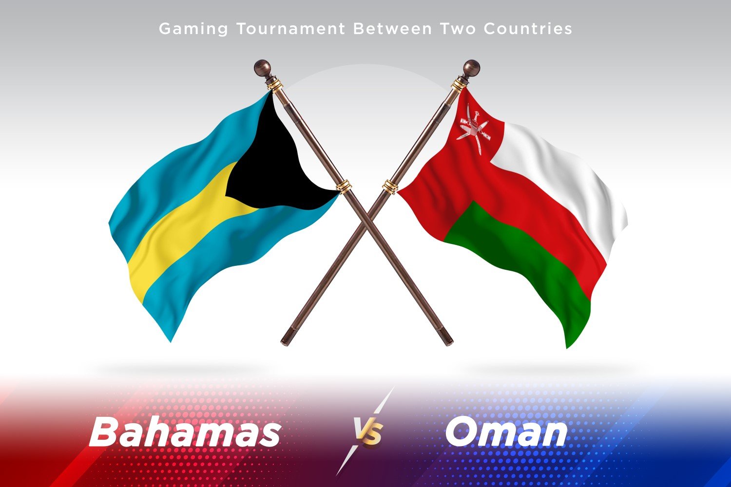 Bahamas versus Oman Two Flags