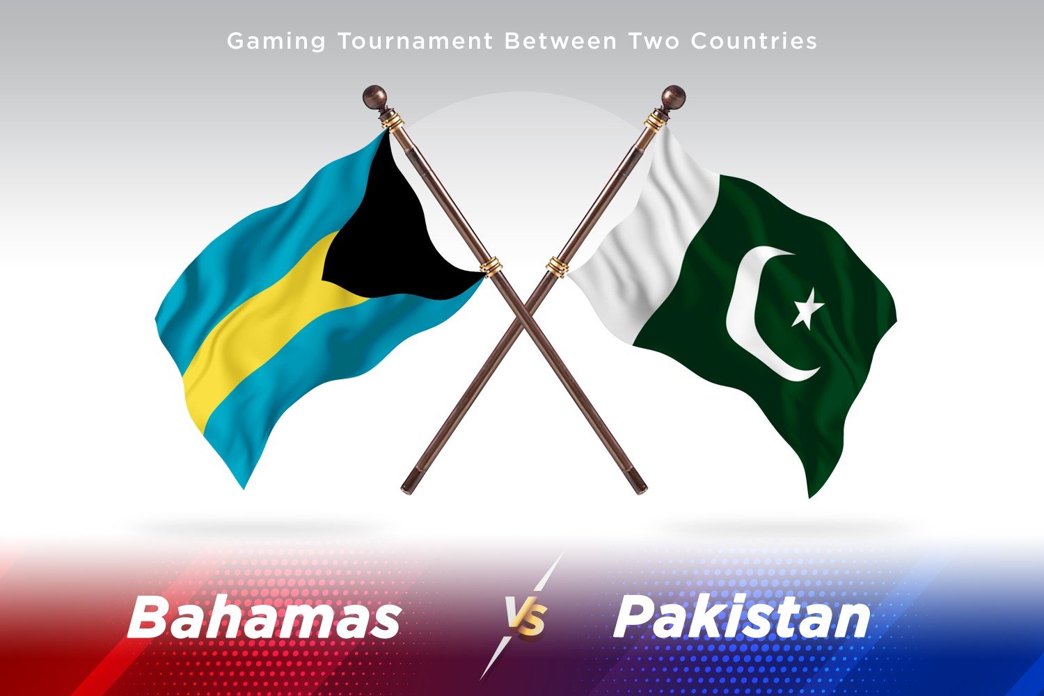 Bahamas versus Pakistan Two Flags