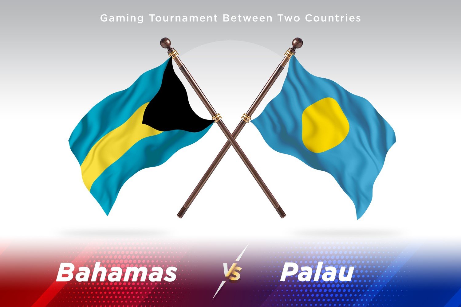 Bahamas versus Palau Two Flags