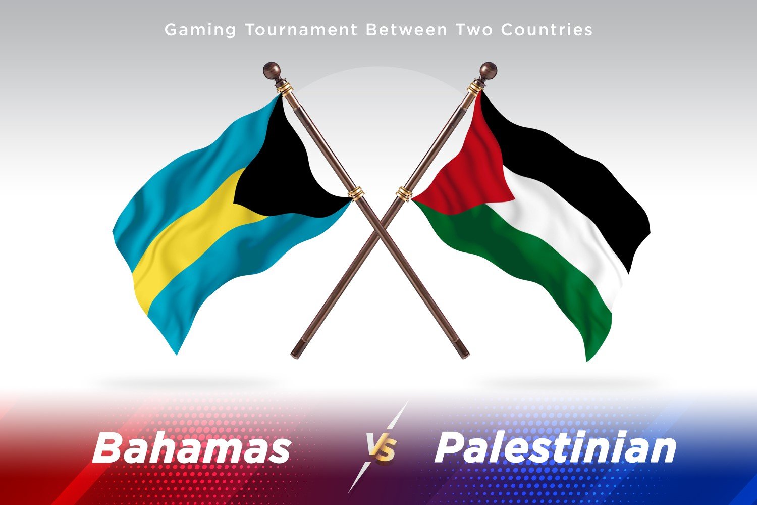 Bahamas versus Palestinian Two Flags